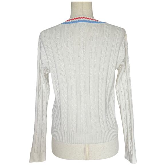 Prince Womens Pickleball Cardigan Sweater Preppy Country Club Cable Knit XS - Picture 4 of 9